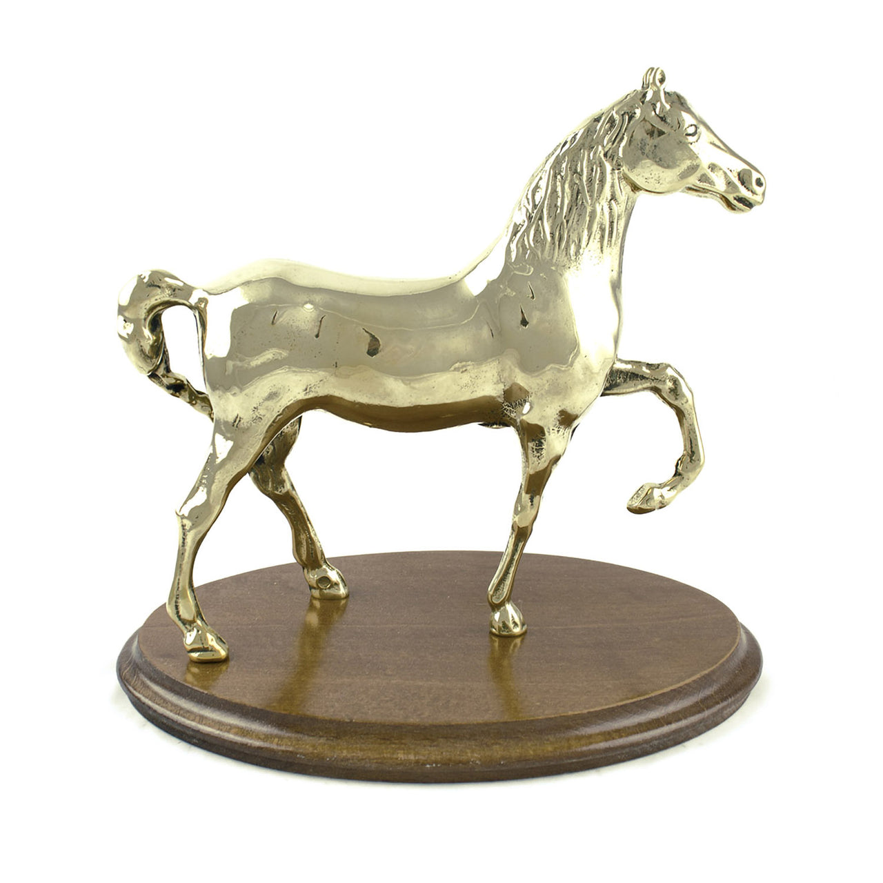 TROFEO CAVALLO OTTONE BASE LEGNO | Attrezzature varie | Articoli in Ottone | Umbria Equitazione