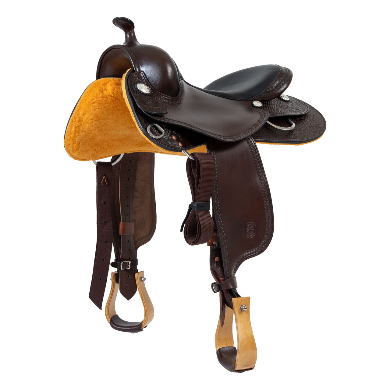 Sella Garland Pleasure small butterfly tooling rose | Selle e Accessori | Selle da Trail | Garland