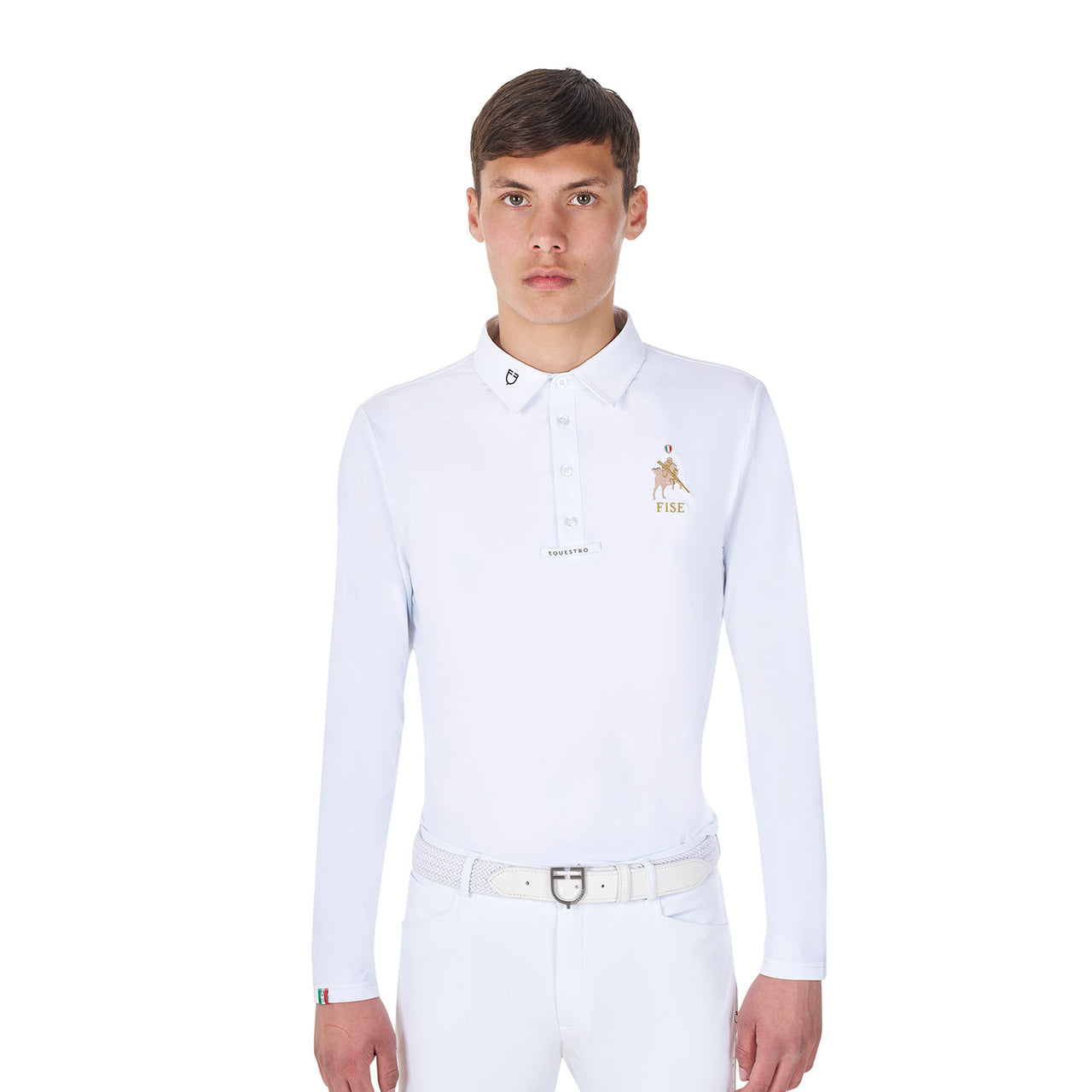 Polo uomo da concorso manica lunga Equestro X FISE | Abbigliamento | Polo da Competizione | Equestro