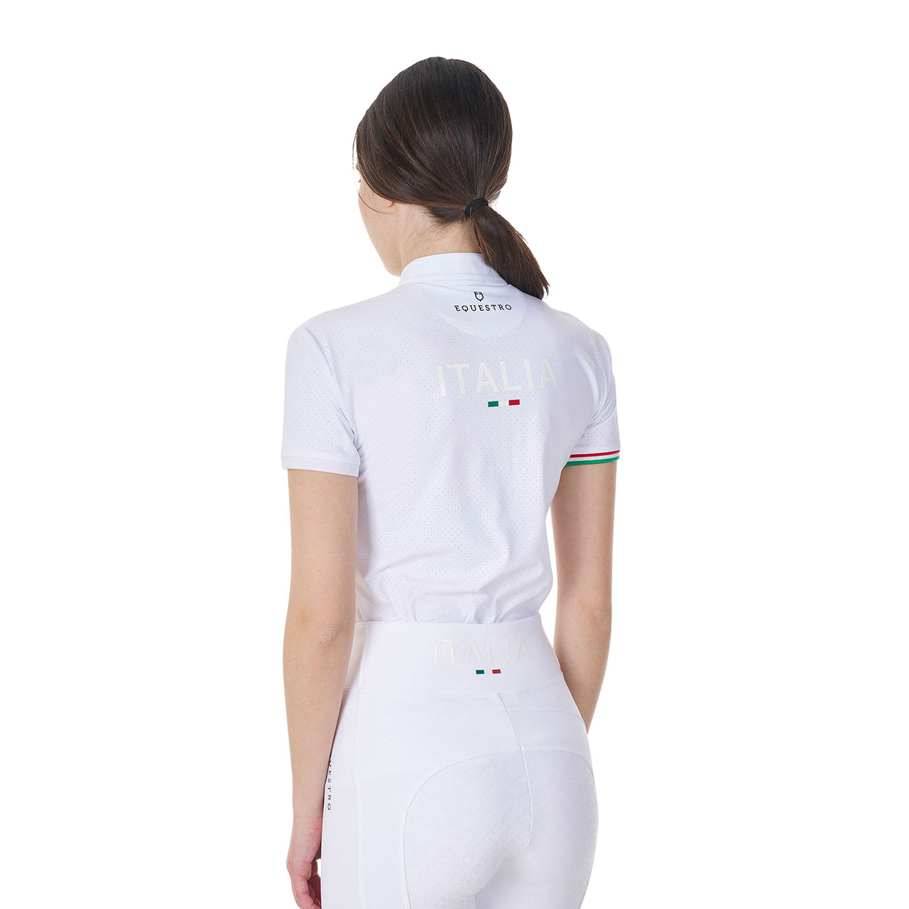 Polo donna da concorso elasticizzata Equestro X FISE | Abbigliamento | Polo da Competizione | Equestro