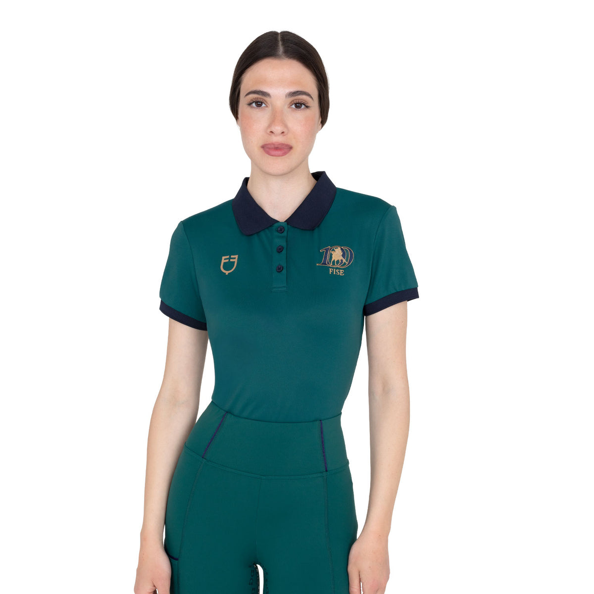 Polo donna allenamento tre bottoni Equestro X FISE 100 | Abbigliamento | Polo da Allenamento | Equestro