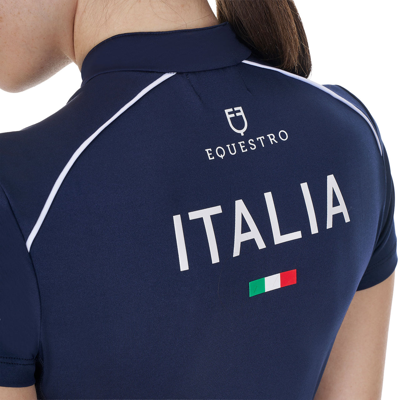 Polo donna da allenamento zip tricolore Equestro X FISE | Abbigliamento | Polo da Allenamento | Equestro
