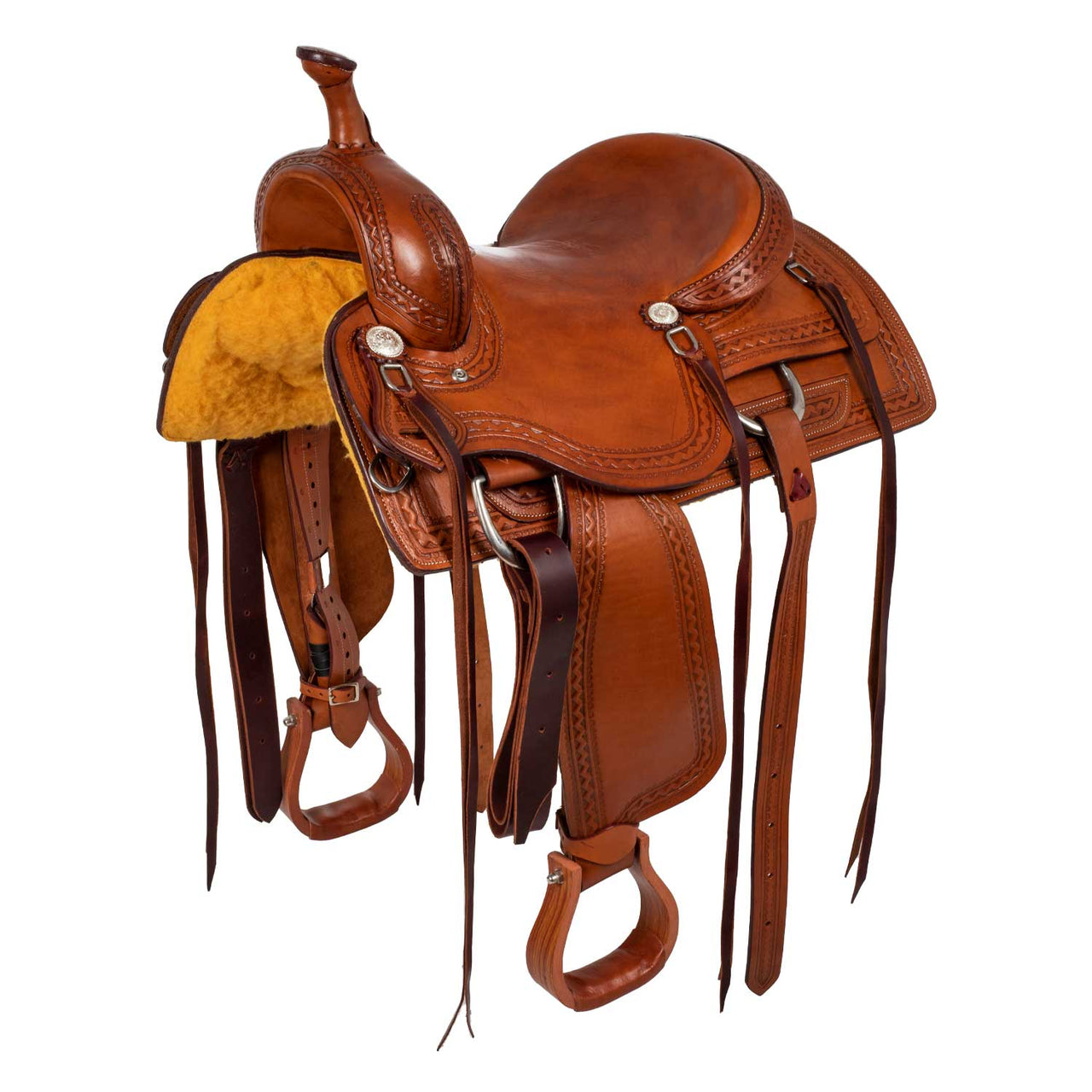 SELLA WESTERN WADE BORDER STAMP | Selle e Accessori | Selle da Lavoro con Mucche | McBryan