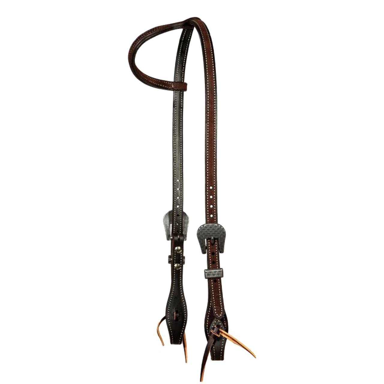 TESTIERA IN CUOIO GRASSO DA 5/8 CHOCOLATE ROUGHOUT ONE-EAR HEADSTALL | Briglie e Accessori | Corone | Professional's Choice
