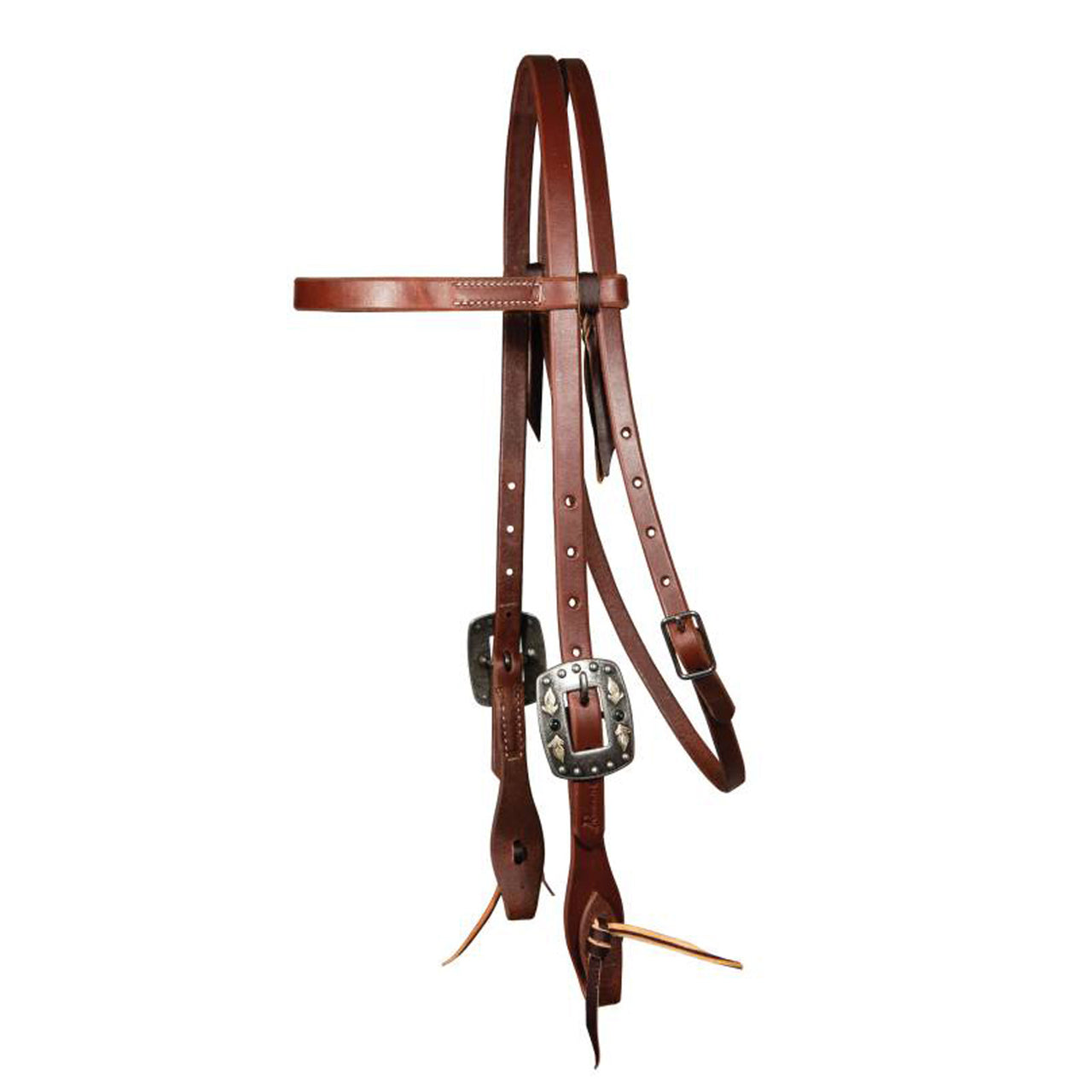 TESTIERA IN CUOIO GRASSO DA 5/8 DOUBLE BUCKLE CON FIBBIA FEATHER | Briglie e Accessori | Corone | Professional's Choice