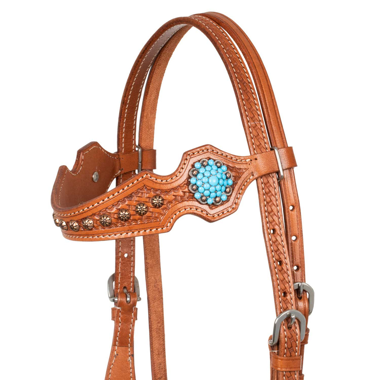 BRIGLIA WESTERN CON PIETRE BLU | Briglie e Accessori | Corone | Pool's