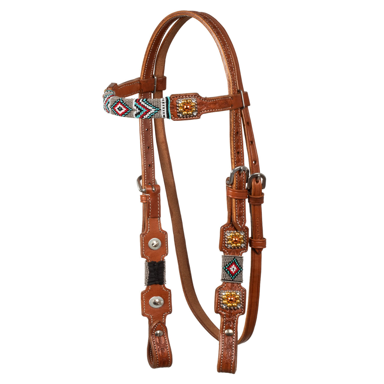 BRIGLIA CON DECORAZIONI IN PERLINE NAVAJO | Briglie e Accessori | Corone | Pool's