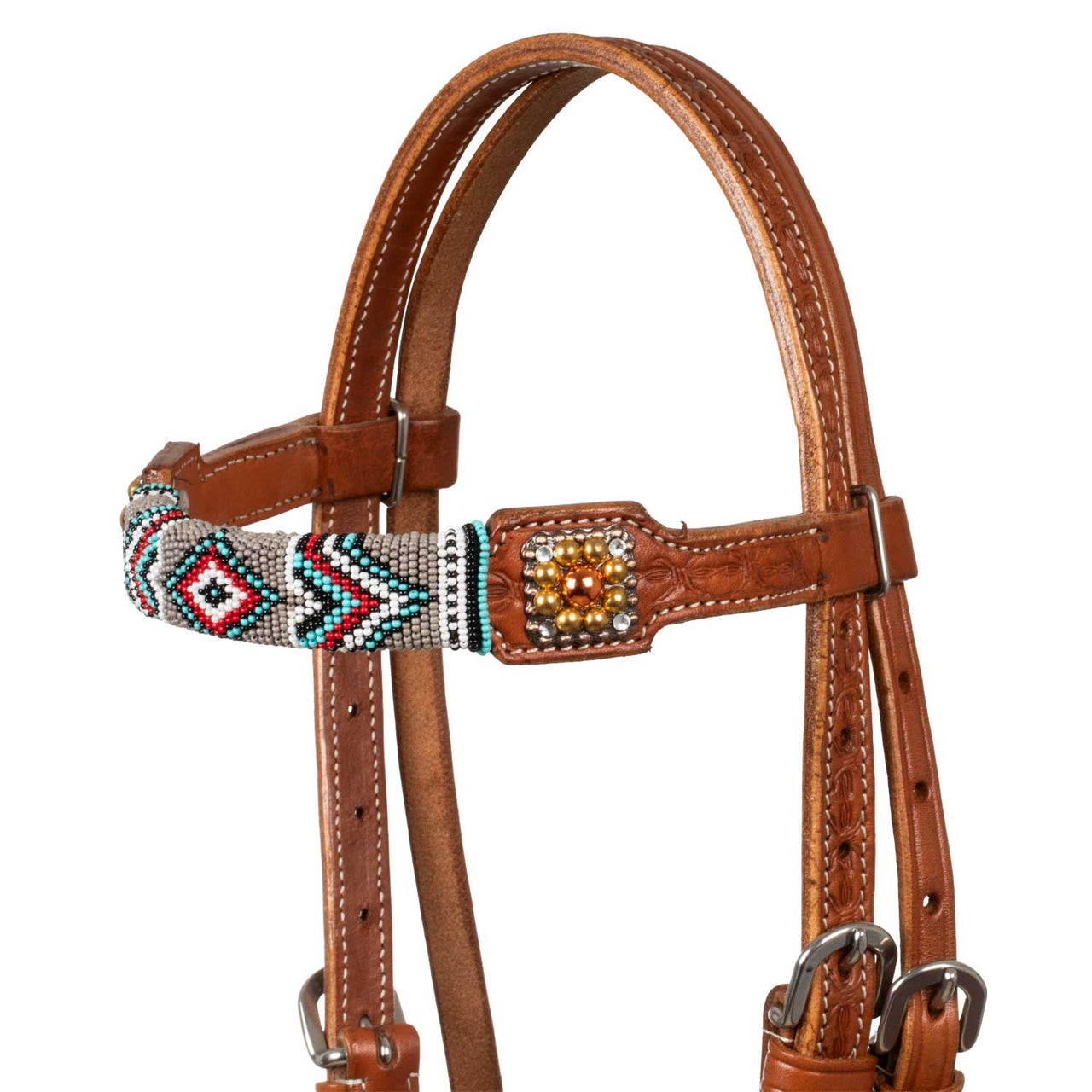 BRIGLIA CON DECORAZIONI IN PERLINE NAVAJO | Briglie e Accessori | Corone | Pool's