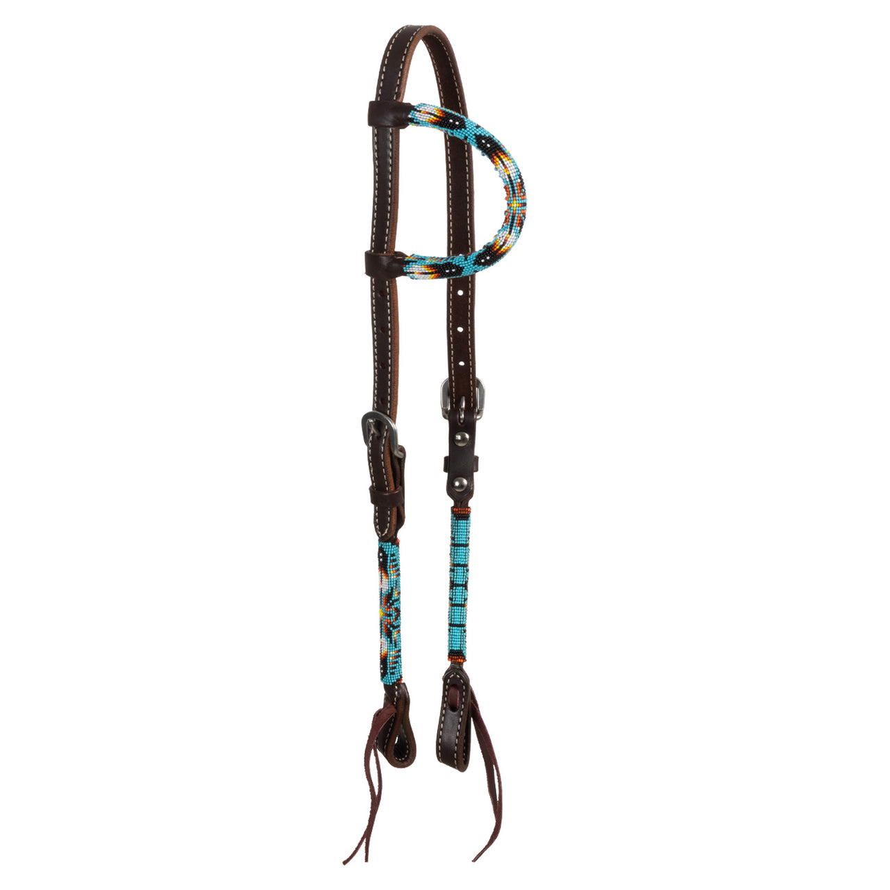 BRIGLIA WESTERN NAVAJO SKY CON PERLINE OLIATE A UN ORECCHIO | Briglie e Accessori | Corone | Pool's