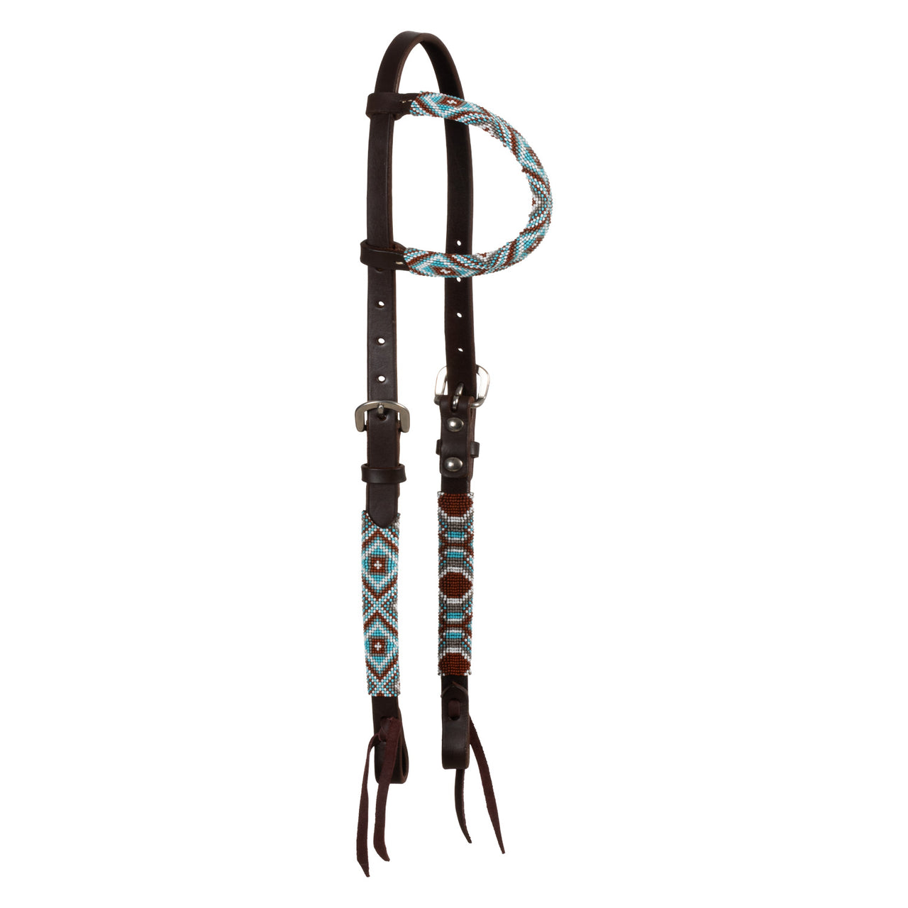 BRIGLIA WESTERN CON PERLINE DIAMANTI E OLIATURA A UN ORECCHIO | Briglie e Accessori | Corone | Pool's