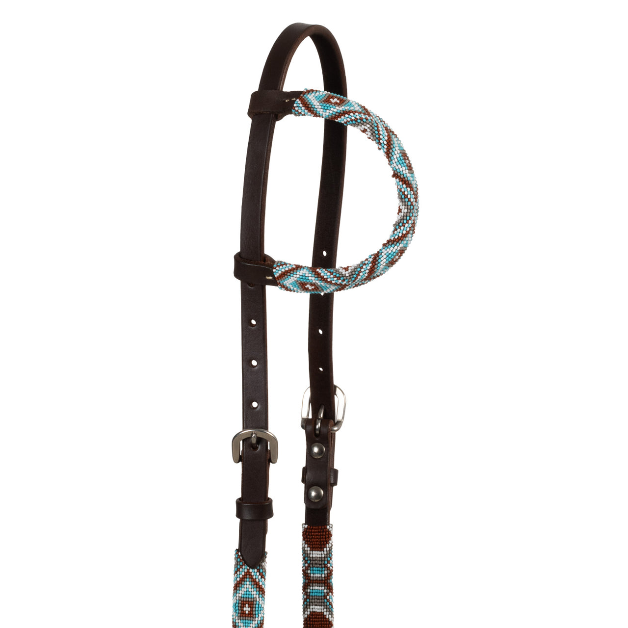 BRIGLIA WESTERN CON PERLINE DIAMANTI E OLIATURA A UN ORECCHIO | Briglie e Accessori | Corone | Pool's
