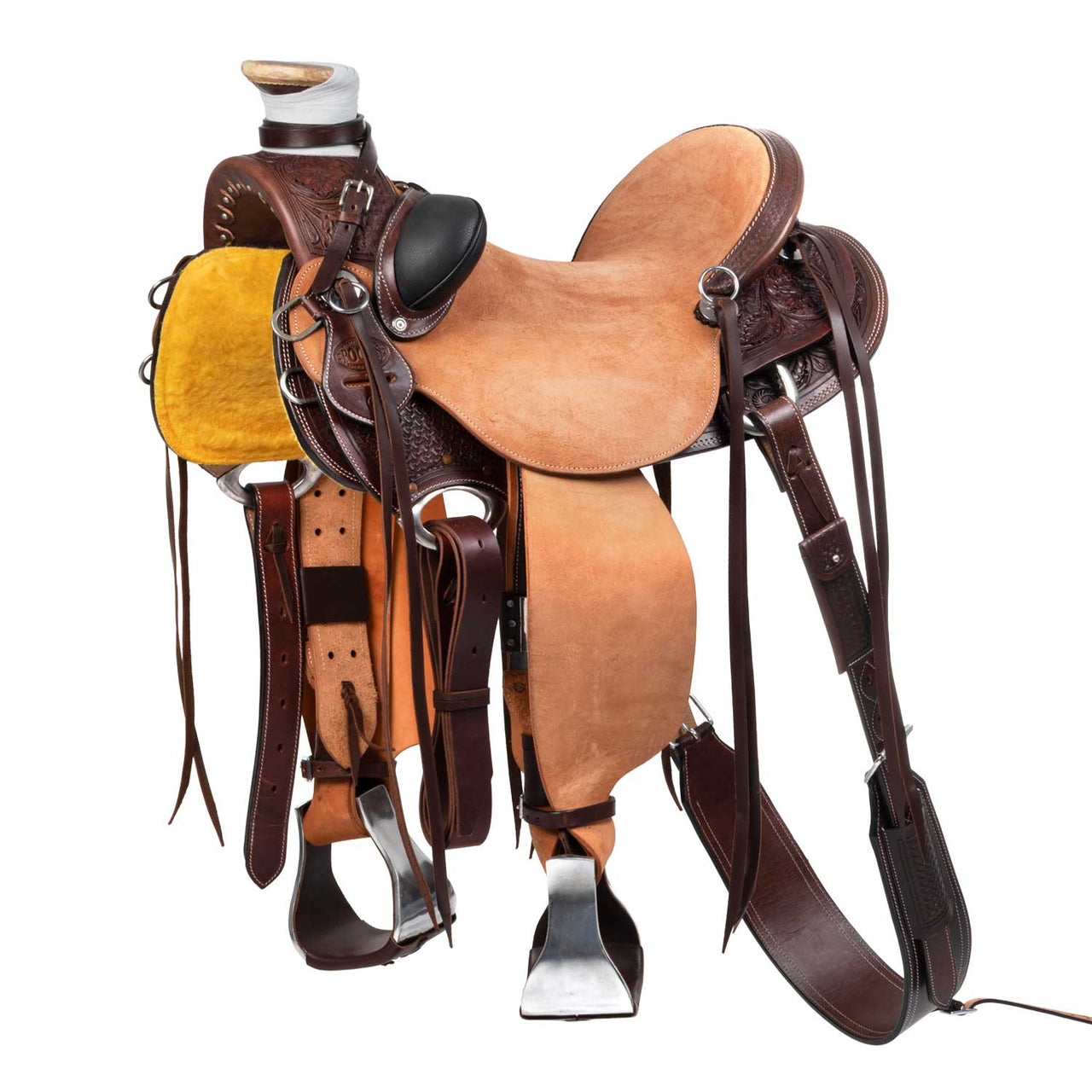 SELLA WADE WESTERN ARIZONA CON SOTTOPANCIA POSTERIORE E PARACOLTELLO | Selle e Accessori | Selle da Lavoro con Mucche | Pool's