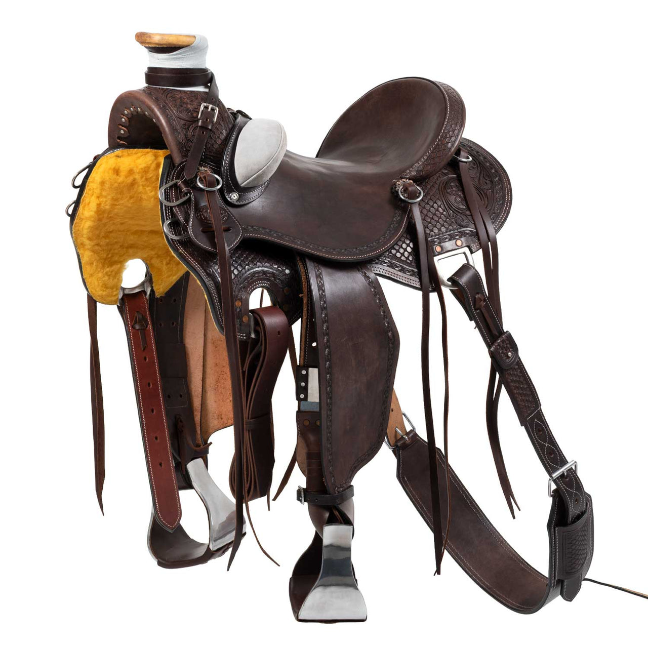 SELLA WADE WESTERN DESERT STALLION CON SOTTOPANCIA POSTERIORE E PARACOLTELLO | Selle e Accessori | Selle Barrel | Pool's