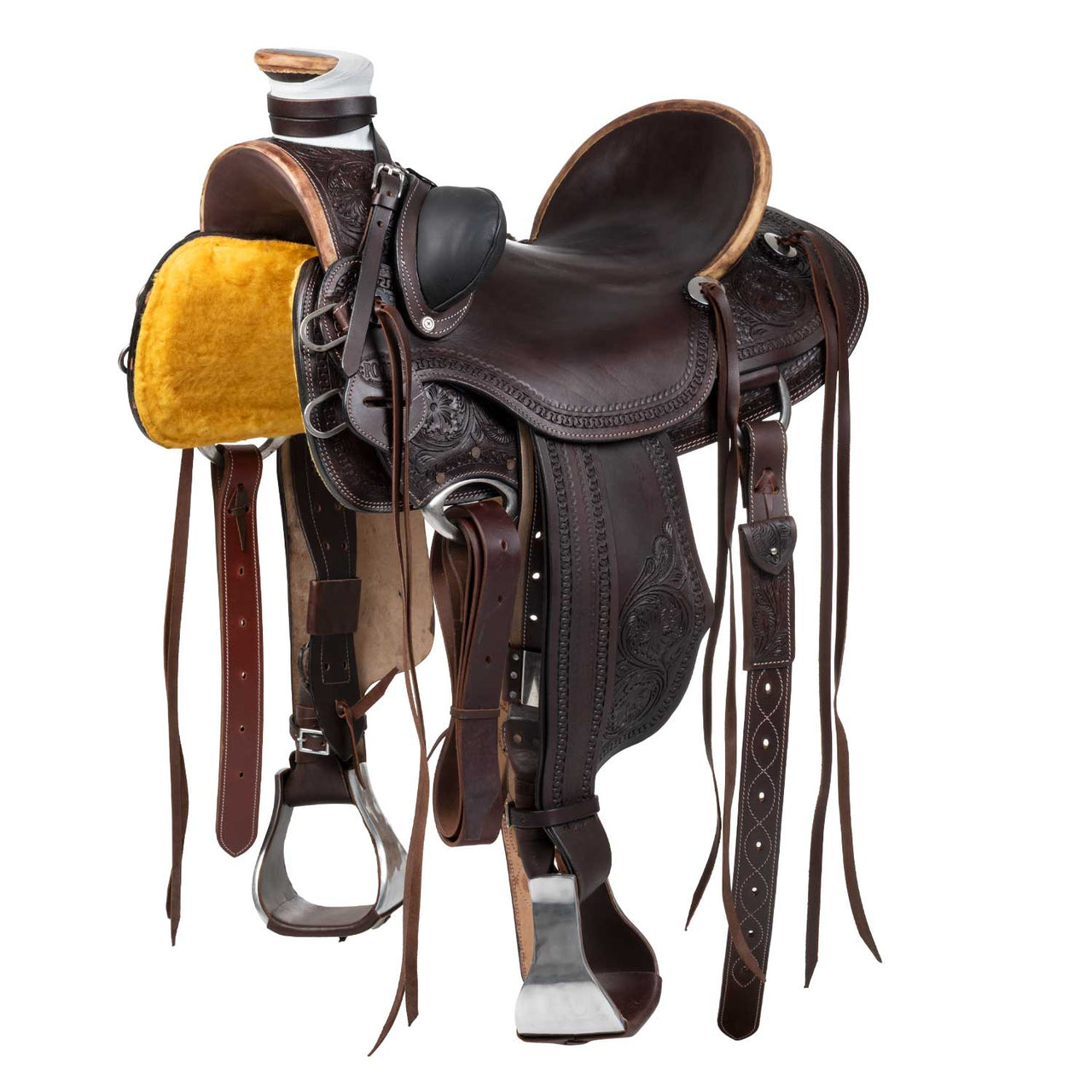 SELLA WESTERN WADE RANCH FLOWER TOOLING SADDLE | Selle e Accessori | Selle da Lavoro con Mucche | Pool's