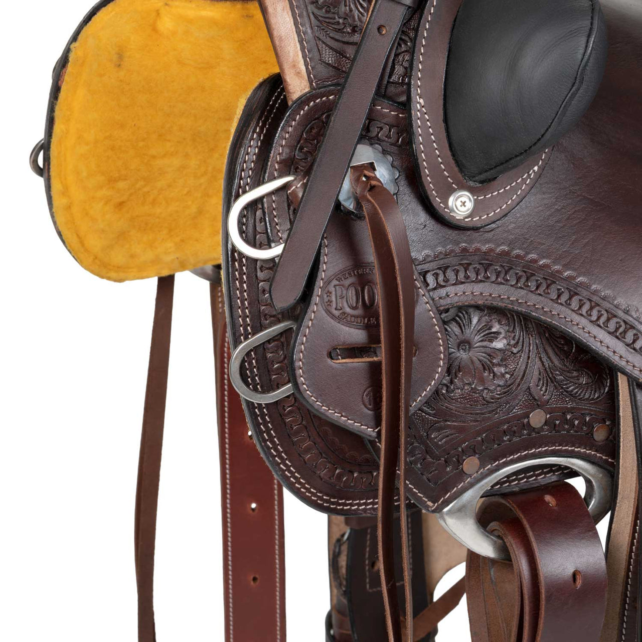 SELLA WESTERN WADE RANCH FLOWER TOOLING SADDLE | Selle e Accessori | Selle da Lavoro con Mucche | Pool's