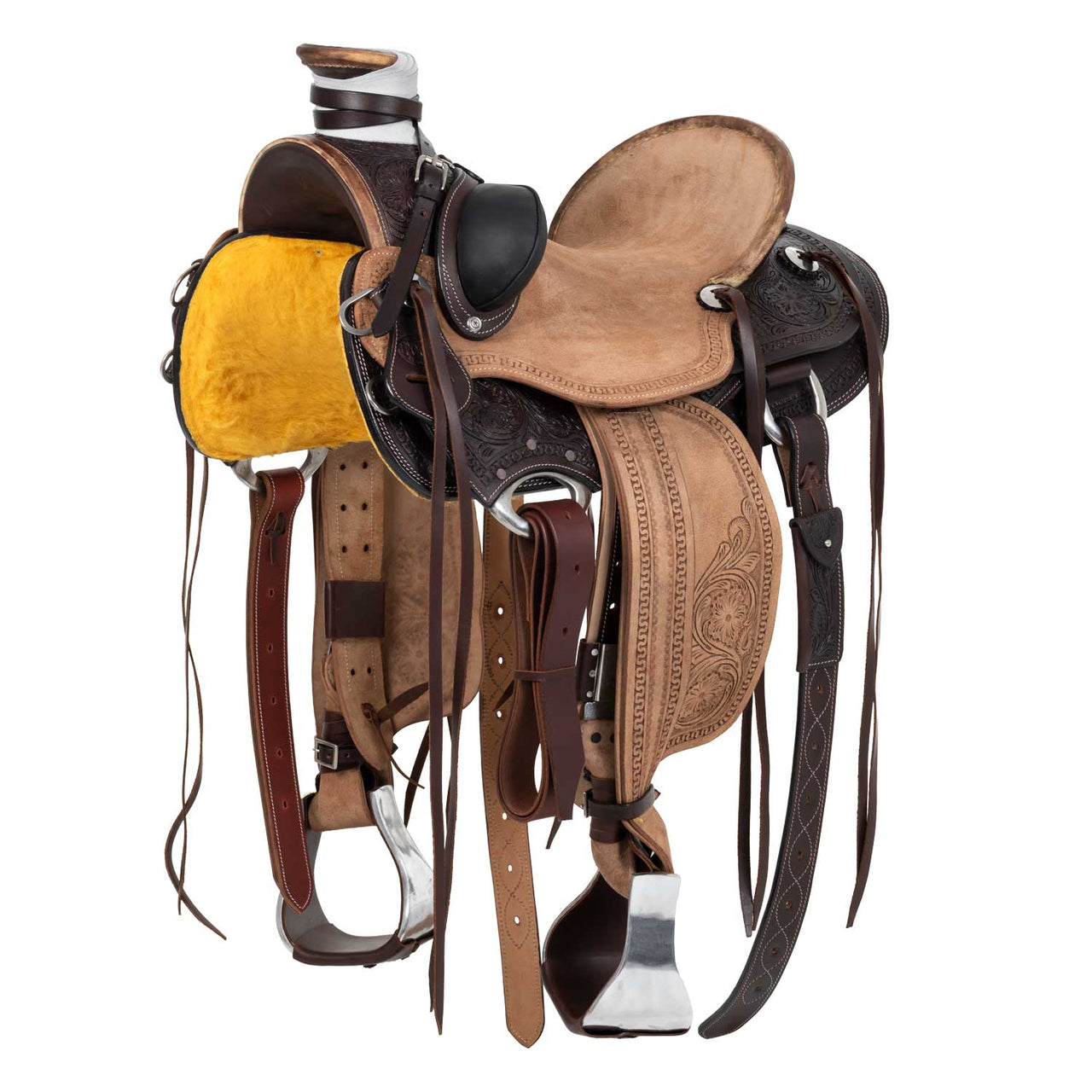 SELLA WESTERN REVERSE CON FLOWER TOOLING | Selle e Accessori | Selle da Lavoro con Mucche | Pool's