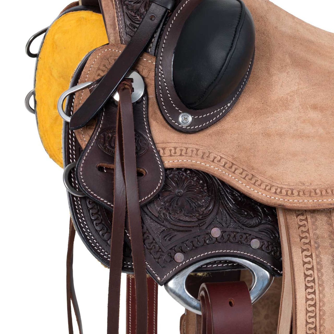 SELLA WESTERN REVERSE CON FLOWER TOOLING | Selle e Accessori | Selle da Lavoro con Mucche | Pool's