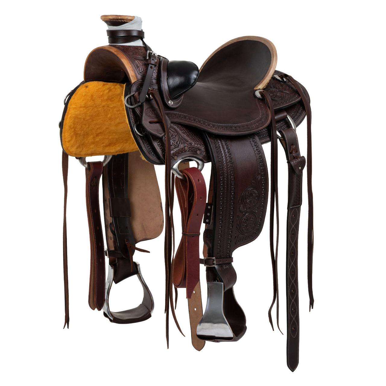 Sella wade ranch con flower tooling | Selle e Accessori | Selle da Lavoro con Mucche | Pool's