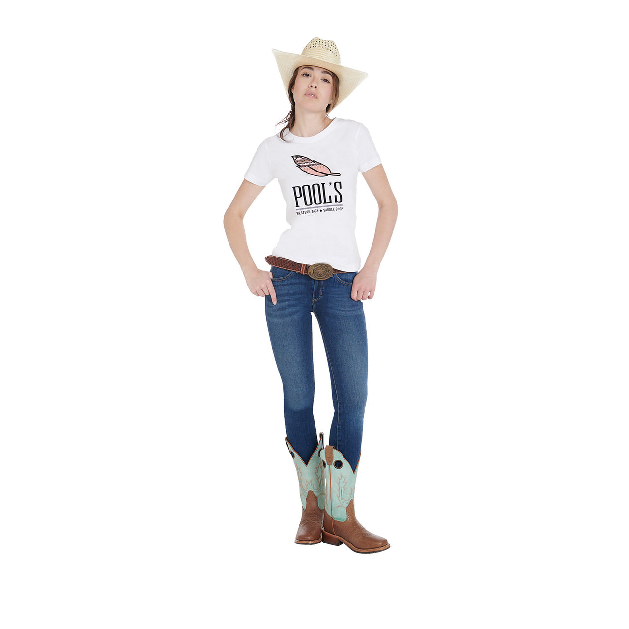 T-shirt donna slim fit con stampa piuma | Abbigliamento | T-Shirt | Pool's