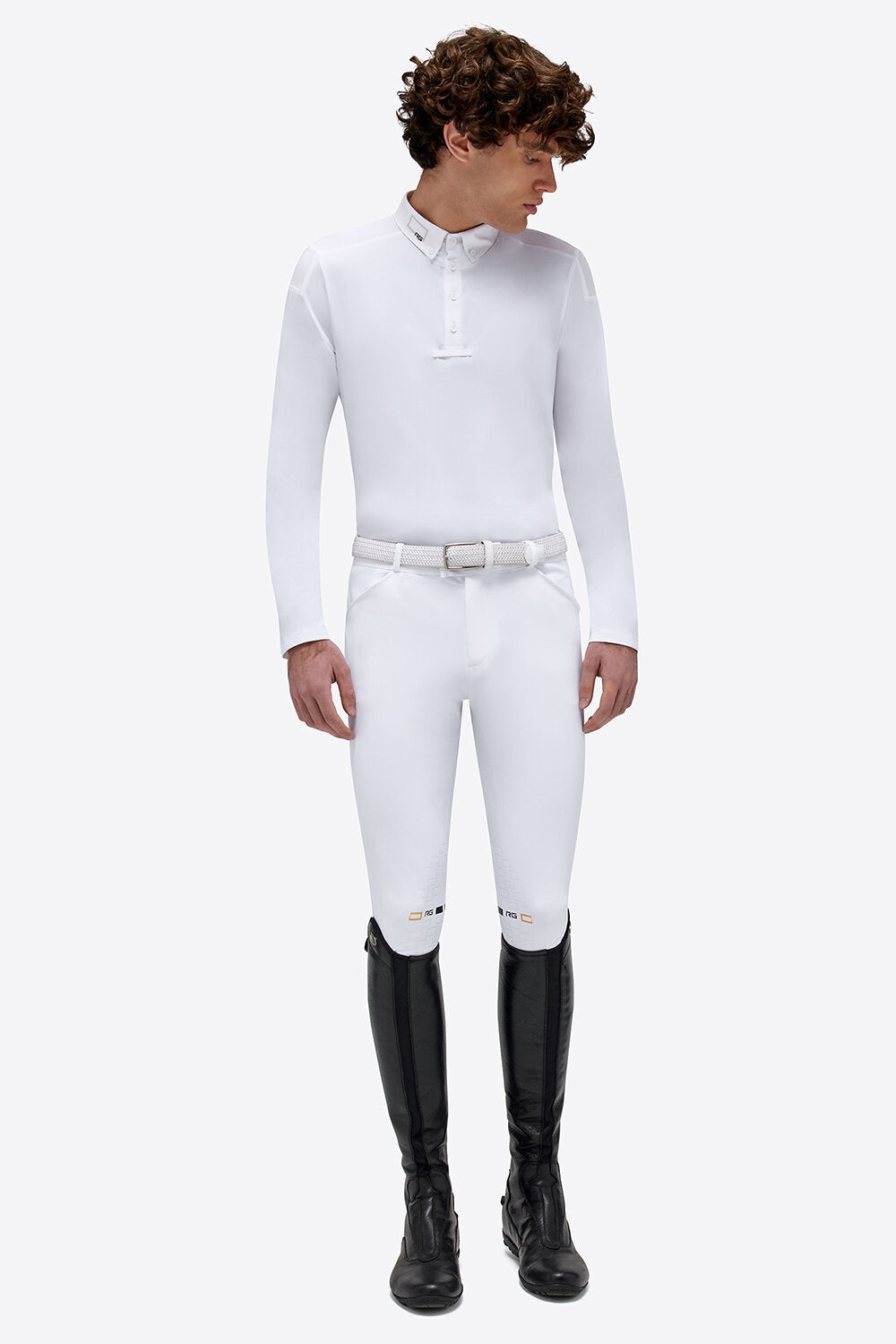RG - Polo Rider’s Gene da Uomo da Competizione a Maniche Lunghe con inserti perforati