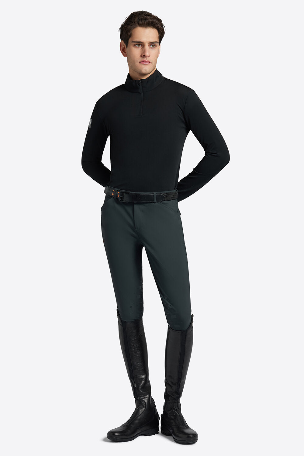 RG - Polo da Allenamento Rider's Gene da Uomo in Jersey Fleece con Zip
