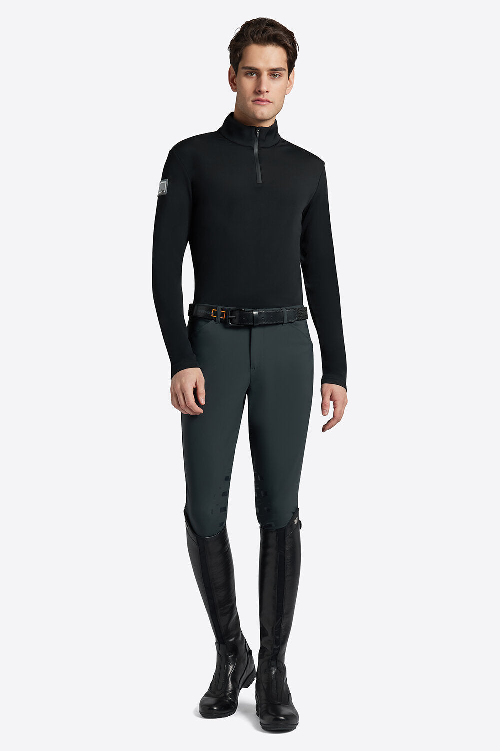 RG - Polo da Allenamento Rider's Gene da Uomo in Jersey Fleece con Zip