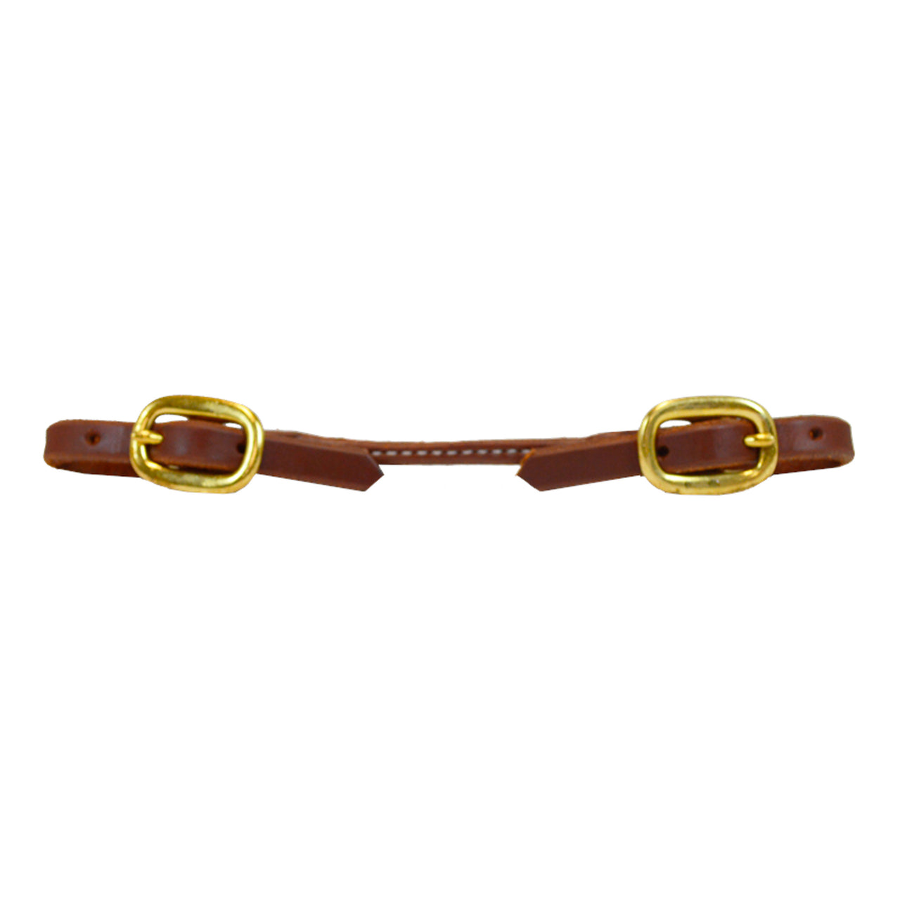 ROLLED HARNESS LEATHER CURB STRAP - BRASS | Imboccature e Accessori | Imboccature e Accessori | Platinum Pro