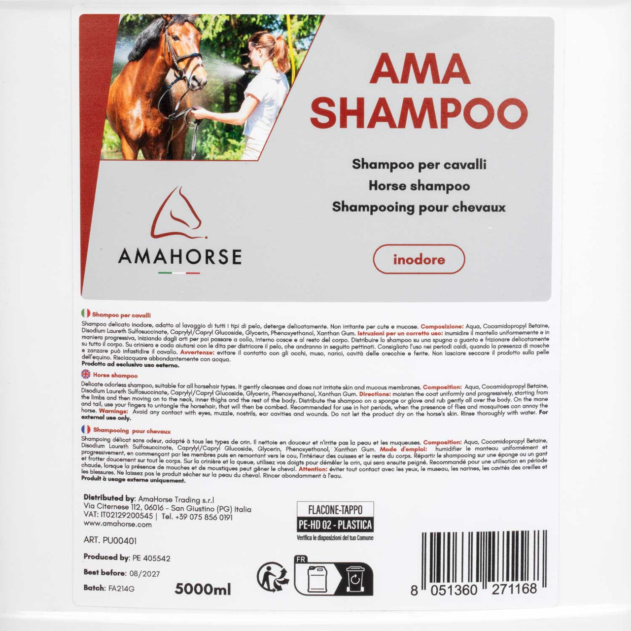 AMA SHAMPOO (5 LT) | Cura del Cavallo | Shampoo per Cavalli | AmaHorse