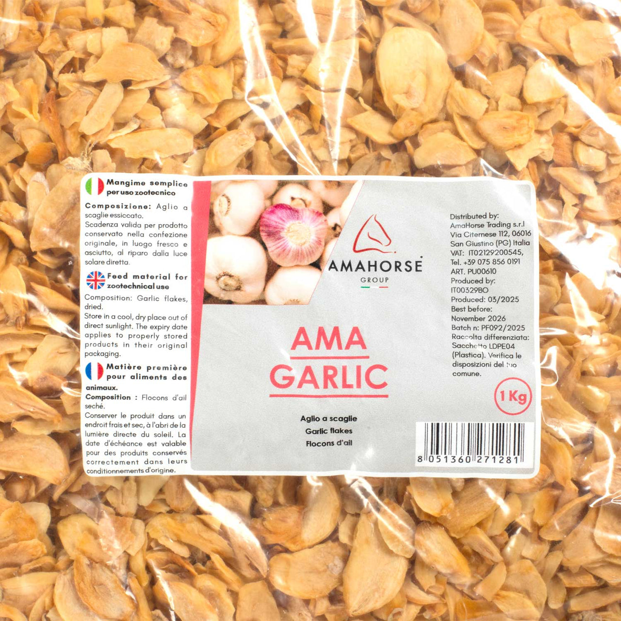 AMA GARLIC AGLIO IN SCAGLIE (1 KG) | Cura del Cavallo | Integratori per Cavalli | AmaHorse