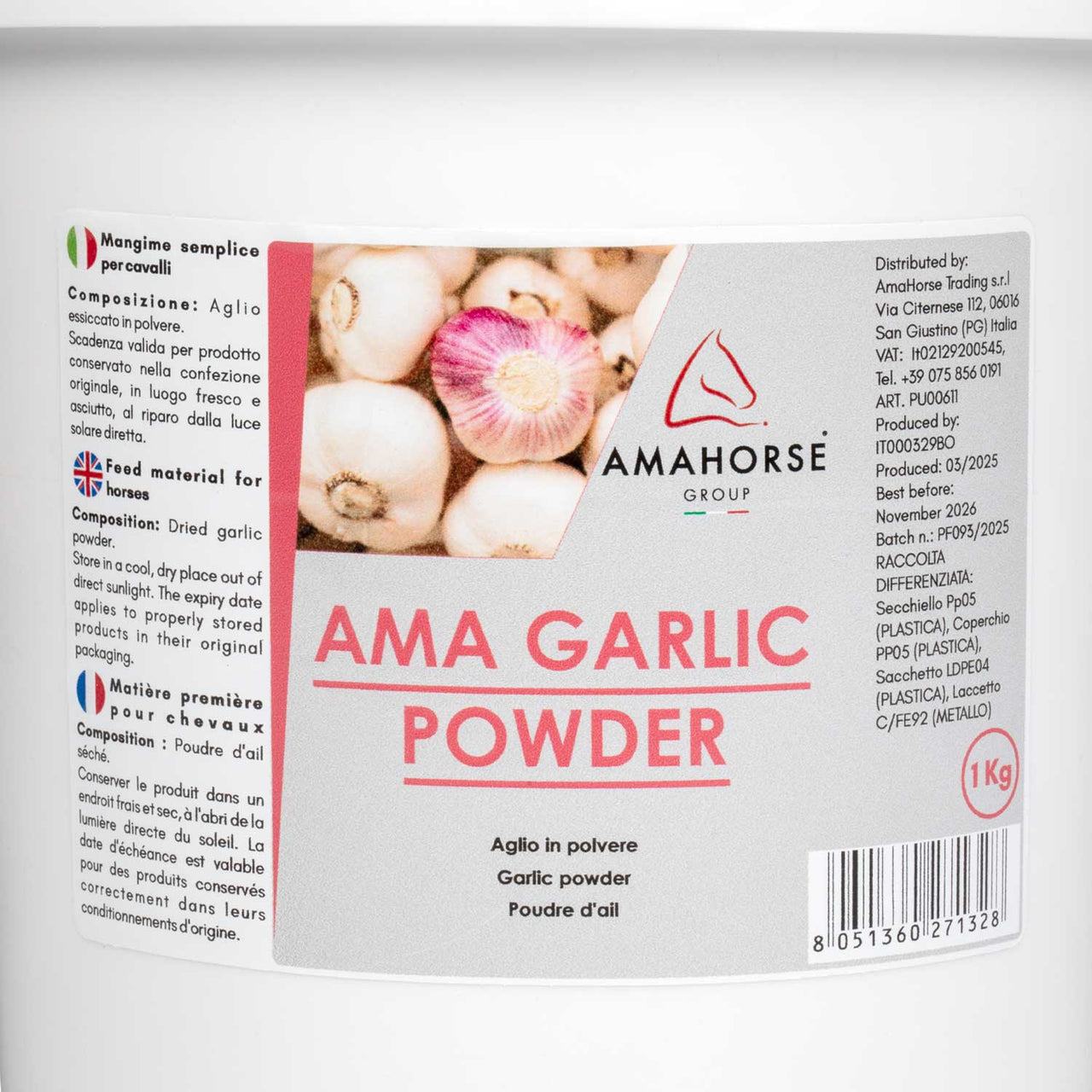 AMA GARLIC POWDER AGLIO IN POLVERE (1 KG) | Cura del Cavallo | Integratori per Cavalli | AmaHorse