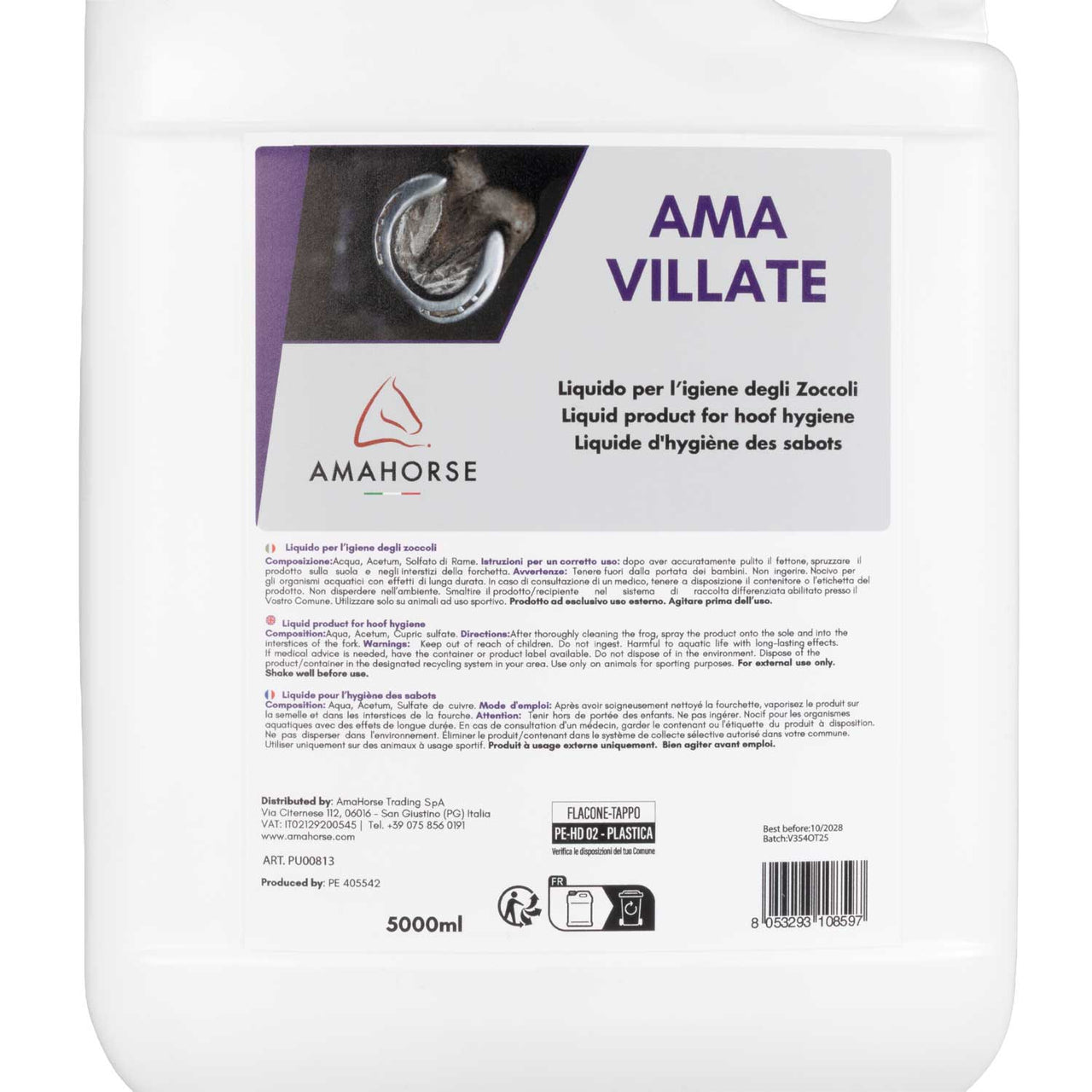 LIQUIDO DEL VILLATE (5000 ML) | Cura del Cavallo | Cura degli Zoccoli | Umbria Equitazione
