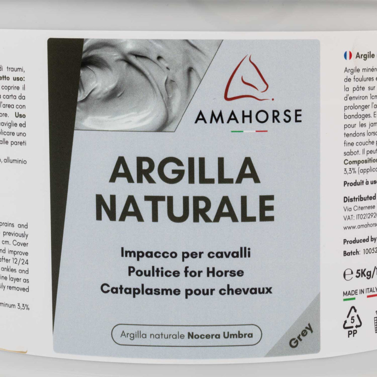 AMACLAY CRETATA GRIGIA (5 KG) | Cura del Cavallo | Benessere e Recupero | Umbria Equitazione