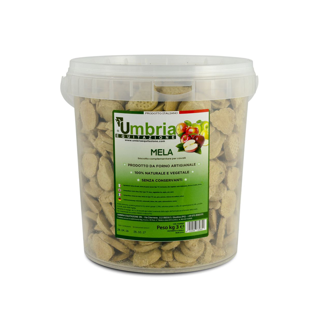 BISCOTTI MELA (3 KG) | Cura del Cavallo | Biscotti per Cavalli | Umbria Equitazione