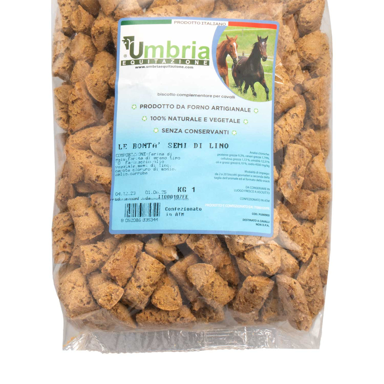 BISCOTTI LE BONTA' SEMI DI LINO (1 KG) | Cura del Cavallo | Biscotti per Cavalli | Umbria Equitazione