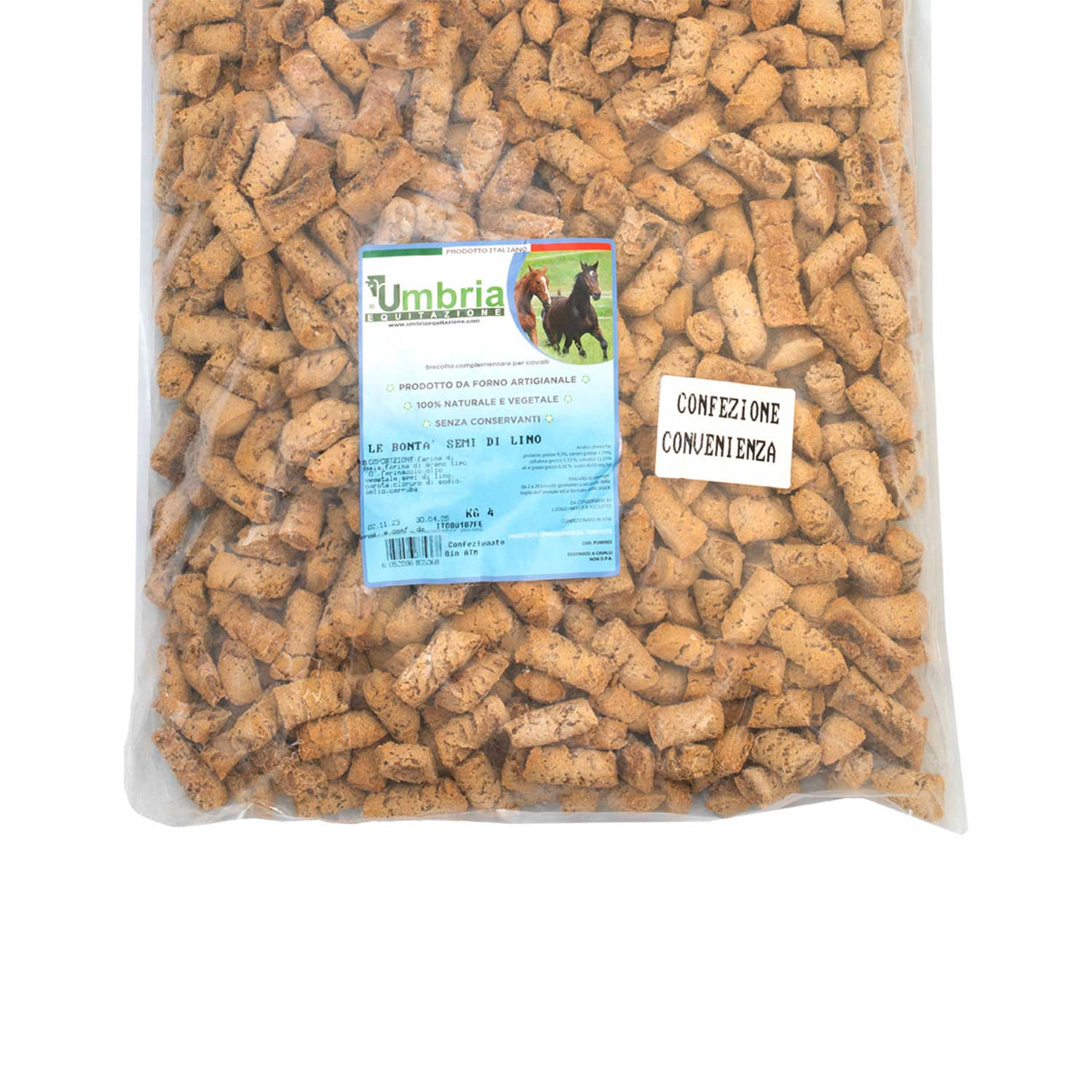 BISCOTTI LE BONTA' SEMI DI LINO (4 KG) | Cura del Cavallo | Biscotti per Cavalli | Umbria Equitazione