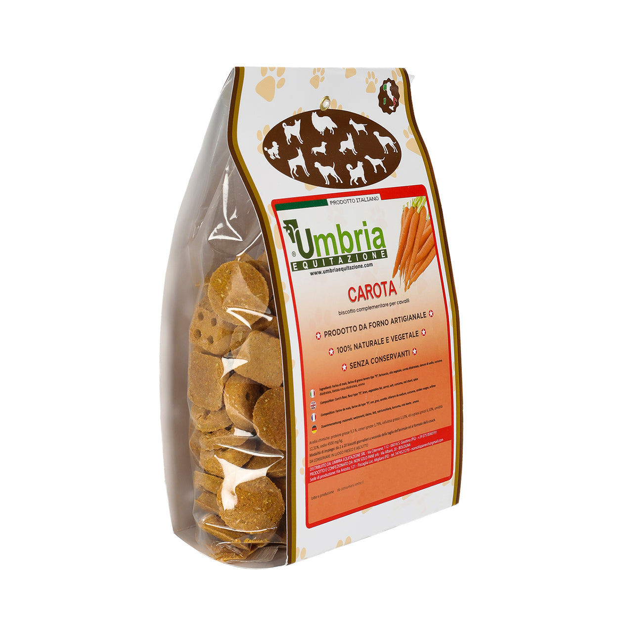 BISCOTTI CAROTA (500 GR) | Cura del Cavallo | Biscotti per Cavalli | Umbria Equitazione