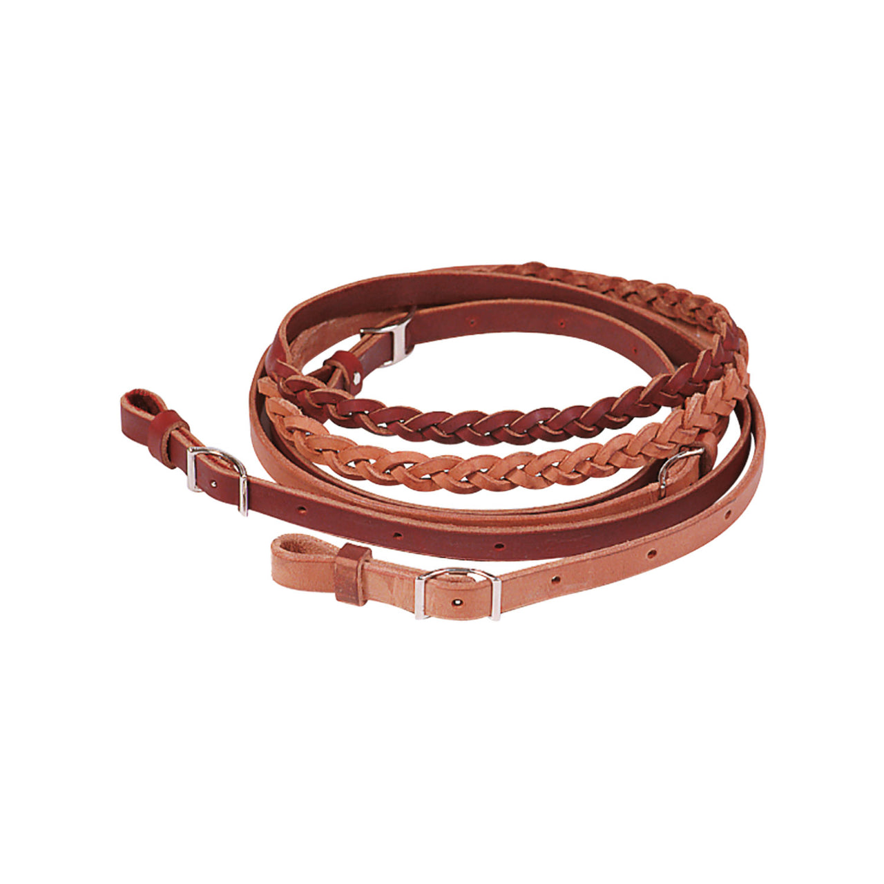 REDINI BARREL CUOIO INTRECCIATO ARTIGIANALE POOL'S | Briglie e Accessori | Redini | Pool's