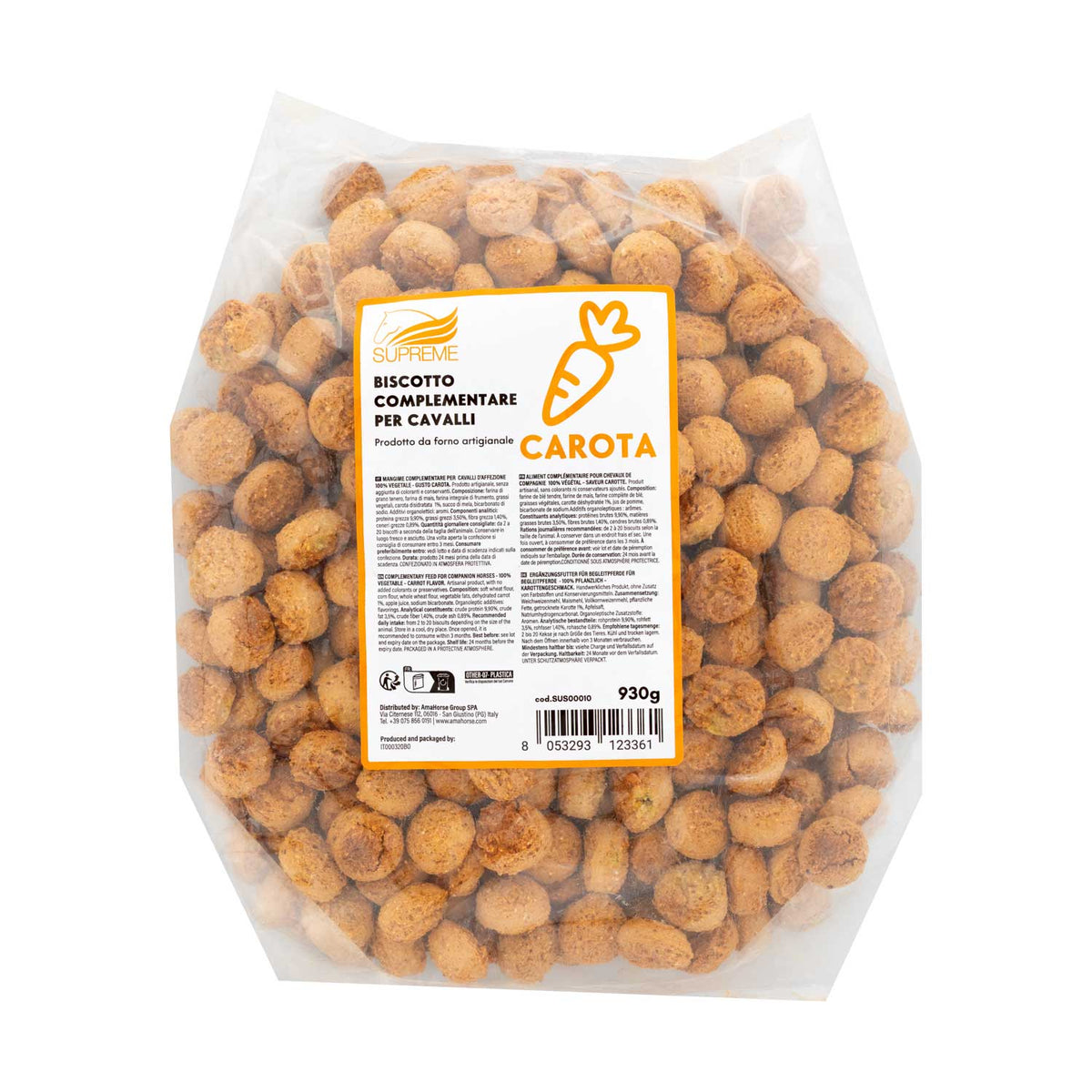 BISCOTTO VEGETALE PER CAVALLI GUSTO CAROTA (930 g.) | Cura giornaliera | Biscotti per Cavalli | Supreme