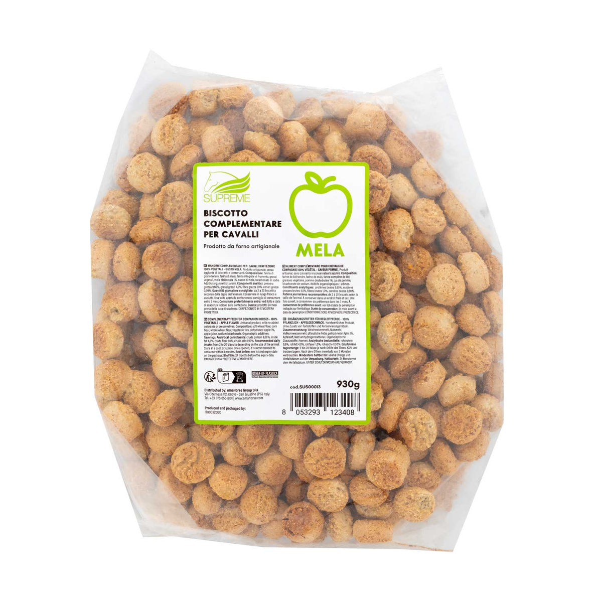 BISCOTTO VEGETALE PER CAVALLI GUSTO MELA (930 GR) | Cura giornaliera | Biscotti per Cavalli | Supreme
