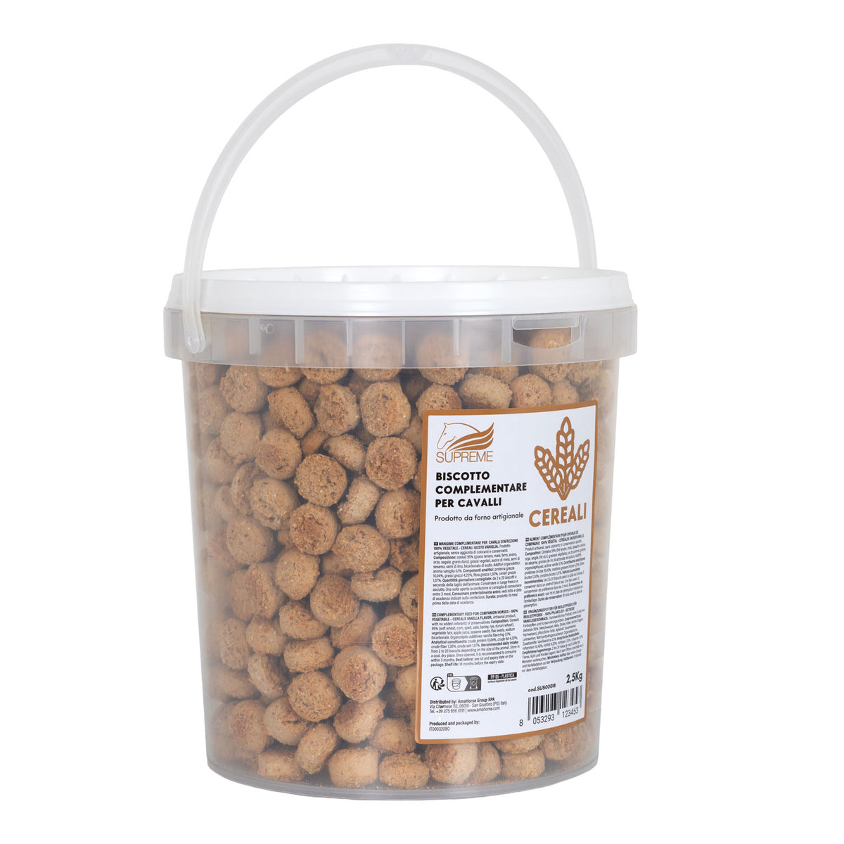 BISCOTTO VEGETALE PER CAVALLI CON CEREALI(2,5 Kg) | Cura giornaliera | Biscotti per Cavalli | Supreme
