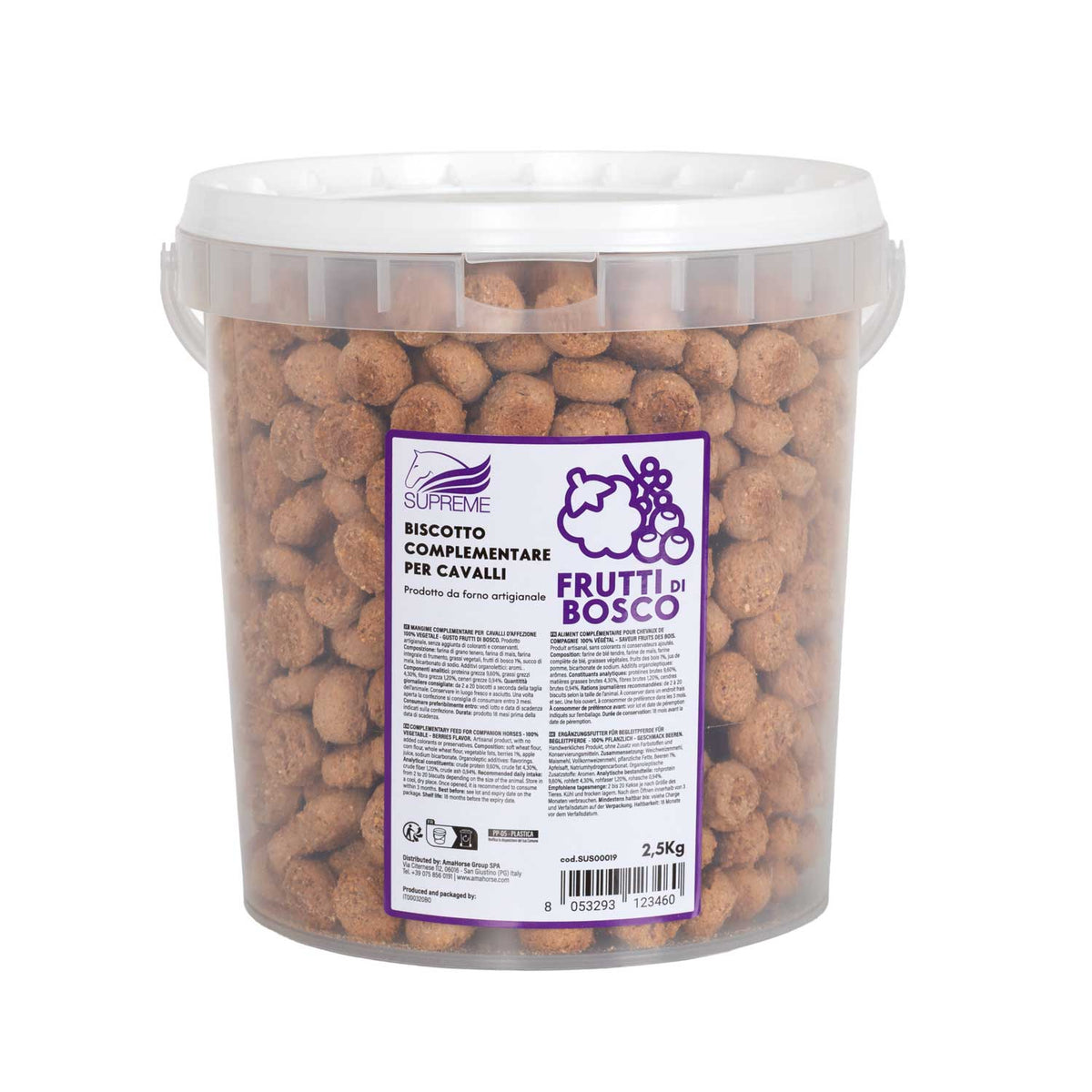 BISCOTTO VEGETALE PER CAVALLI GUSTO FRUTTI DI BOSCO (2,5 kg) | Cura giornaliera | Biscotti per Cavalli | Supreme