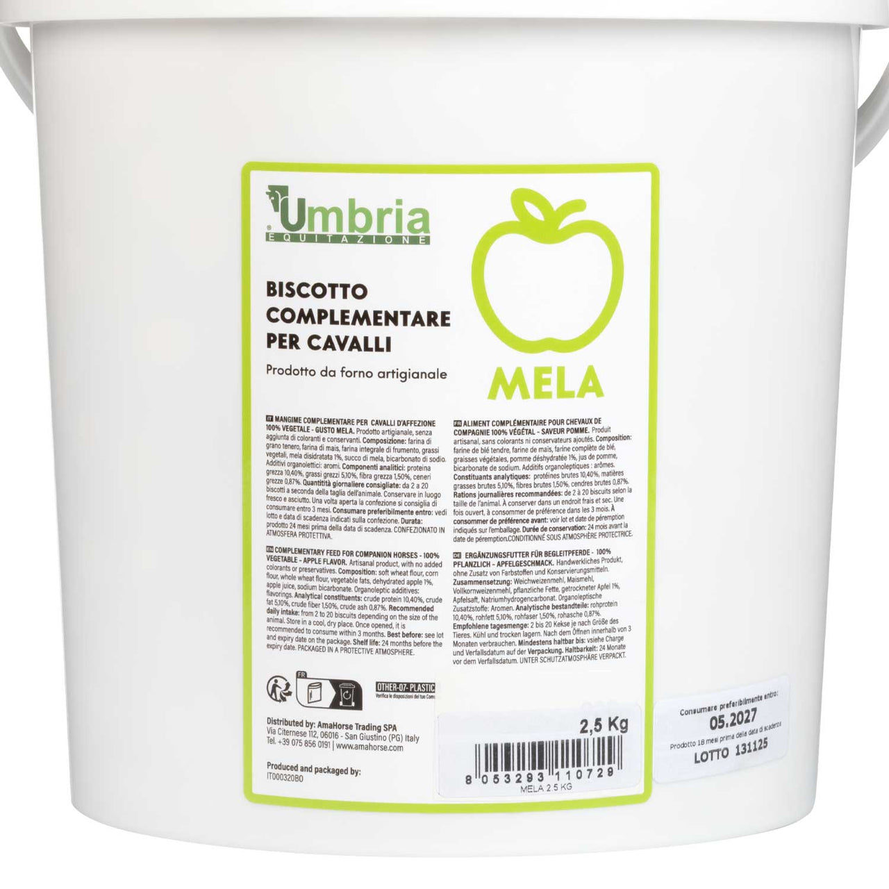 BISCOTTO VEGETALE PER CAVALLI GUSTO MELA (2,5 kg) | Cura del Cavallo | Biscotti per Cavalli | Umbria Equitazione