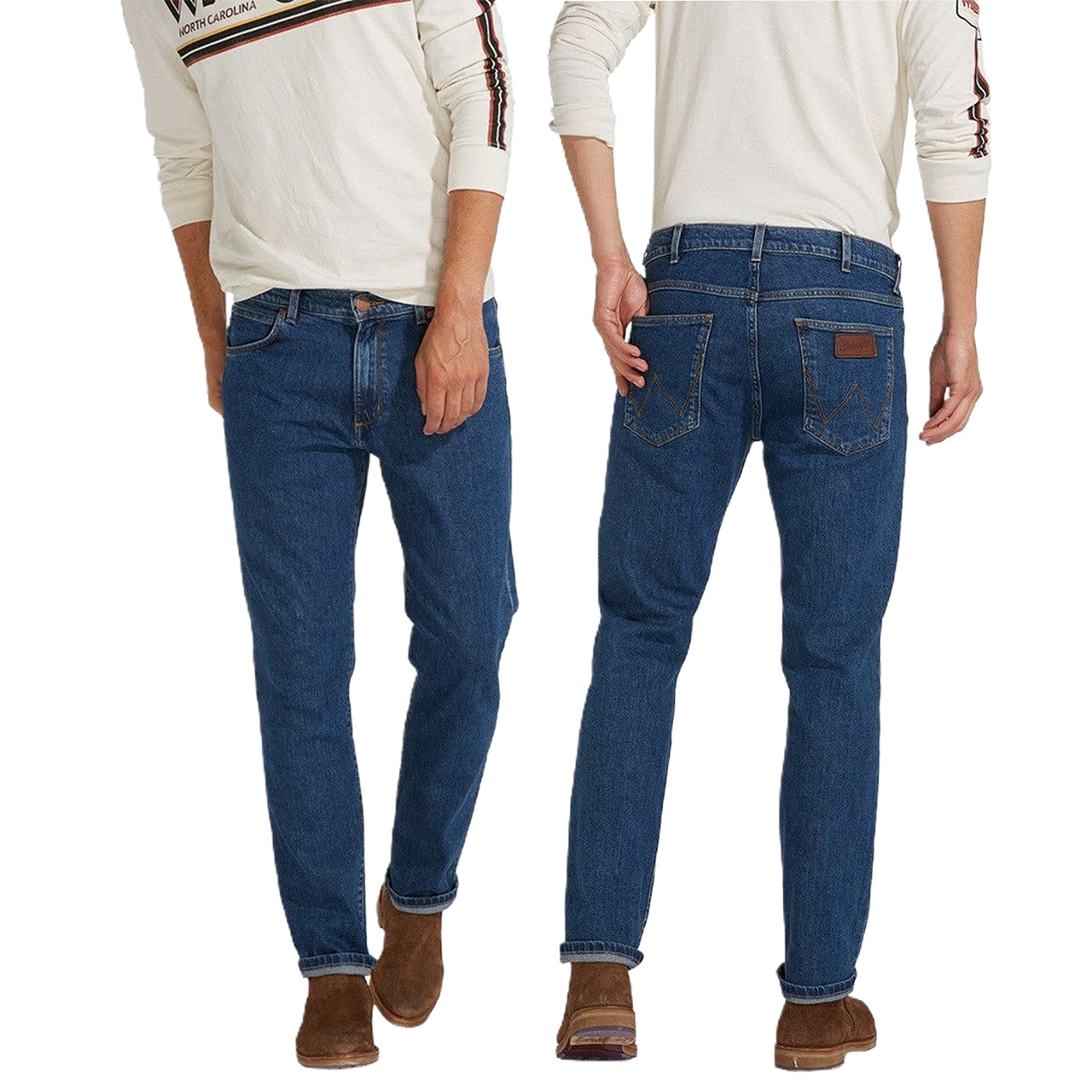 JEANS WRANGLER GREENSBORO MIDSTONE ELASTICIZZATO W15Q23091 | Abbigliamento | Pantaloni | Wrangler