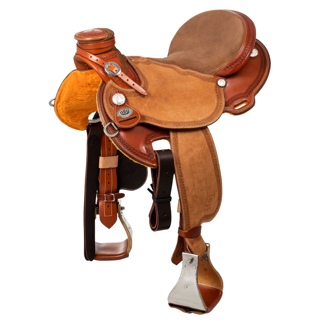Selle Westwood classic ladywade cognac reverse natural border #81 | Selle e Accessori | Selle da Lavoro con Mucche | Westwood