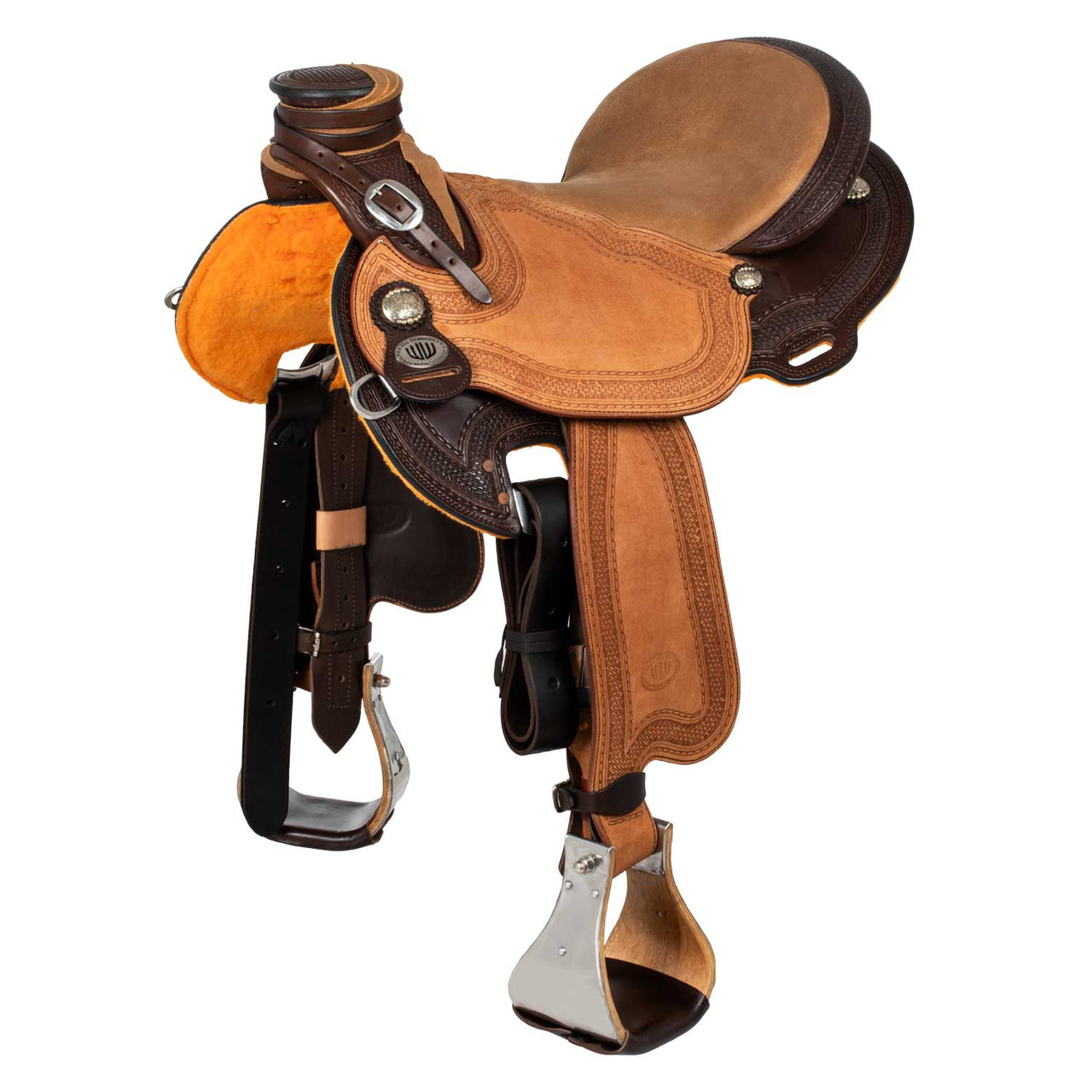 Sella Westwood classic Ladywade dark brown reverse natural  border#77 | Selle e Accessori | Selle da Lavoro con Mucche | Westwood