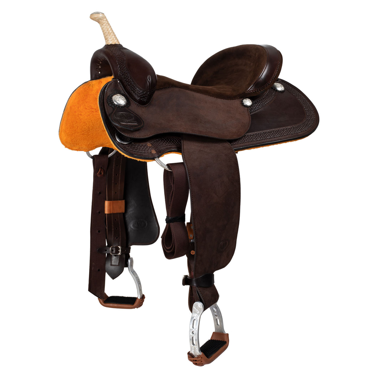 Sella Westwood basic barrel MJ brown/reverse brown border basket tooling | Selle e Accessori | Selle Barrel | Westwood