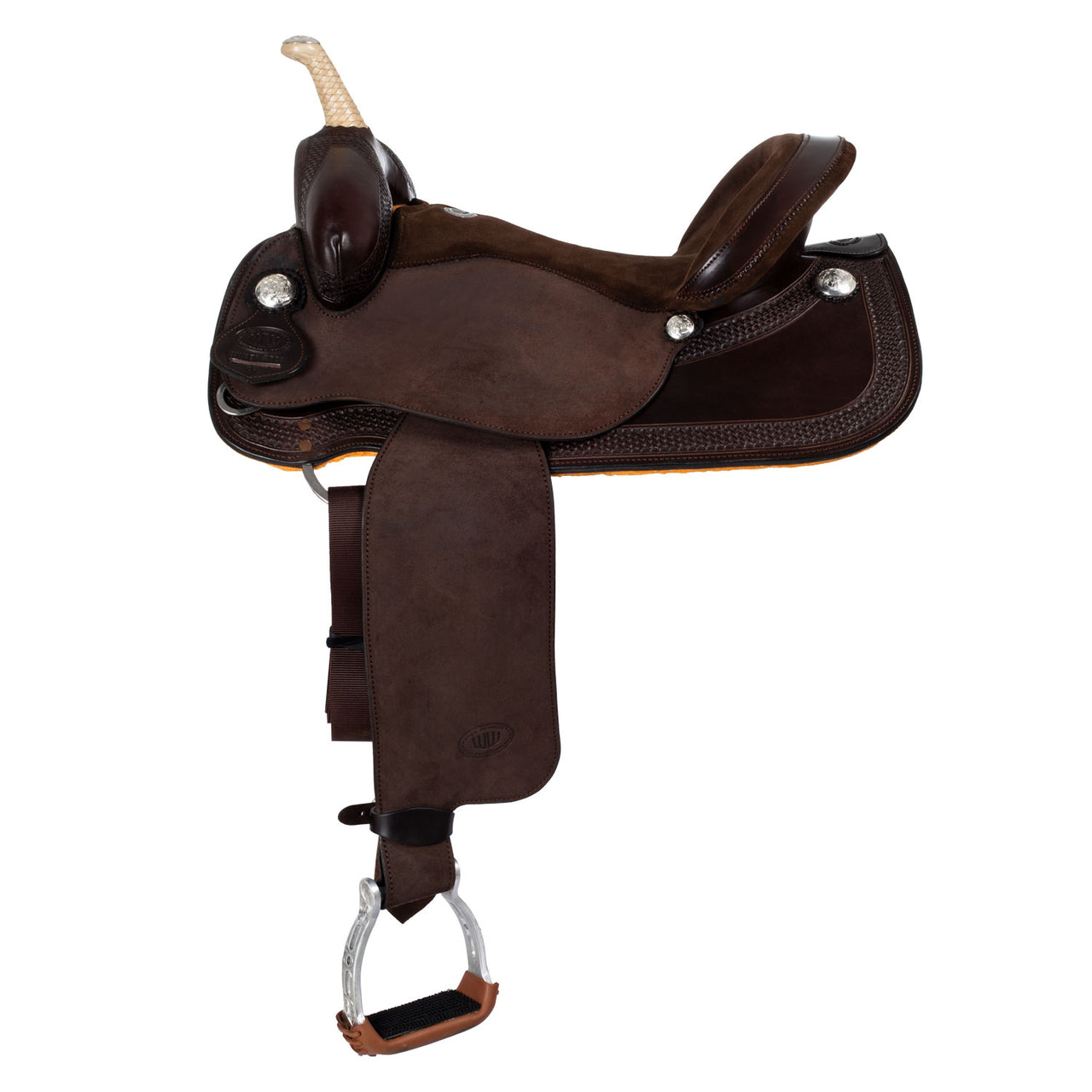 Sella Westwood basic barrel MJ brown/reverse brown border basket tooling | Selle e Accessori | Selle Barrel | Westwood