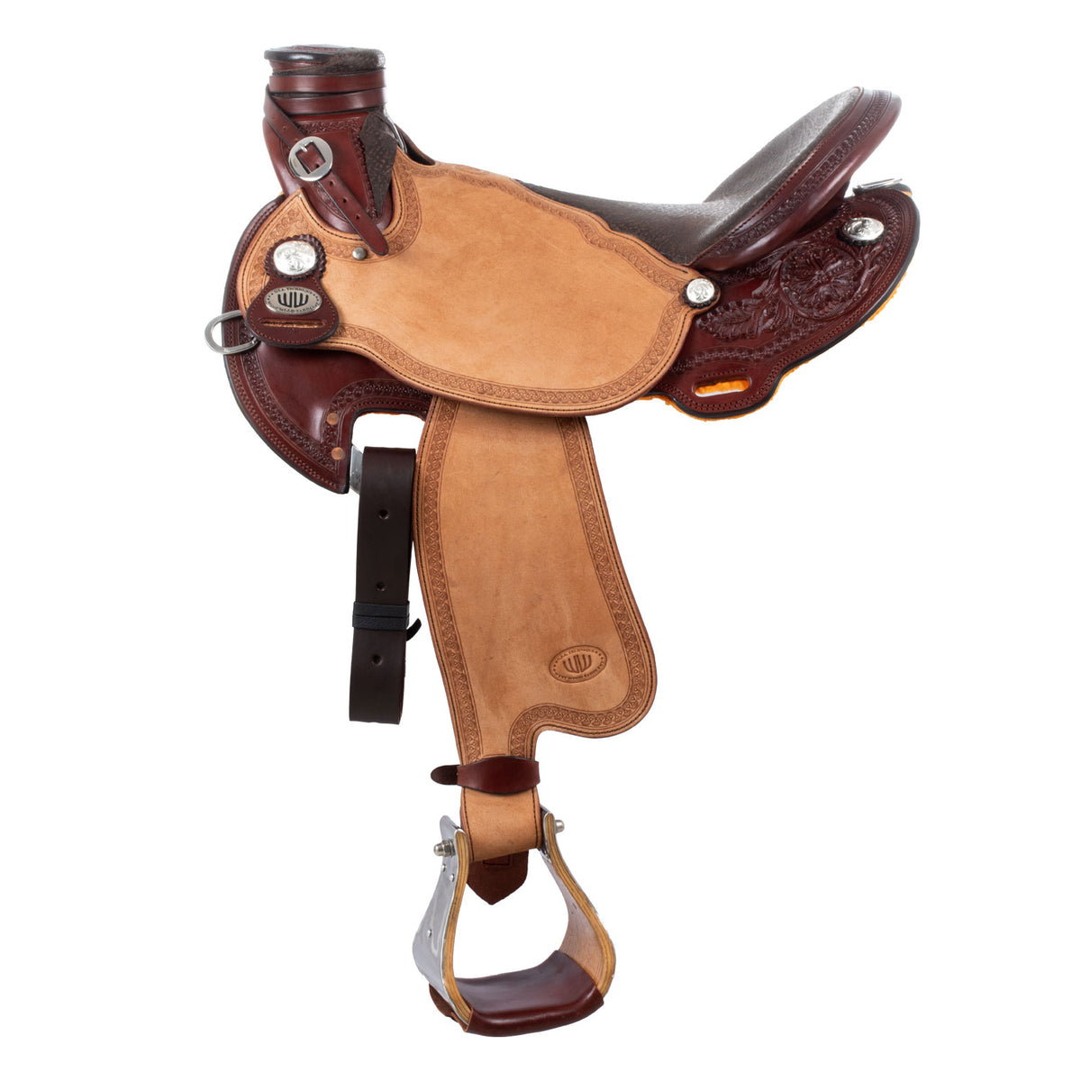Sella Westwood classic Ladywade burgundy  reverse natural flower#6 border#81 | Selle e Accessori | Selle da Lavoro con Mucche | Westwood