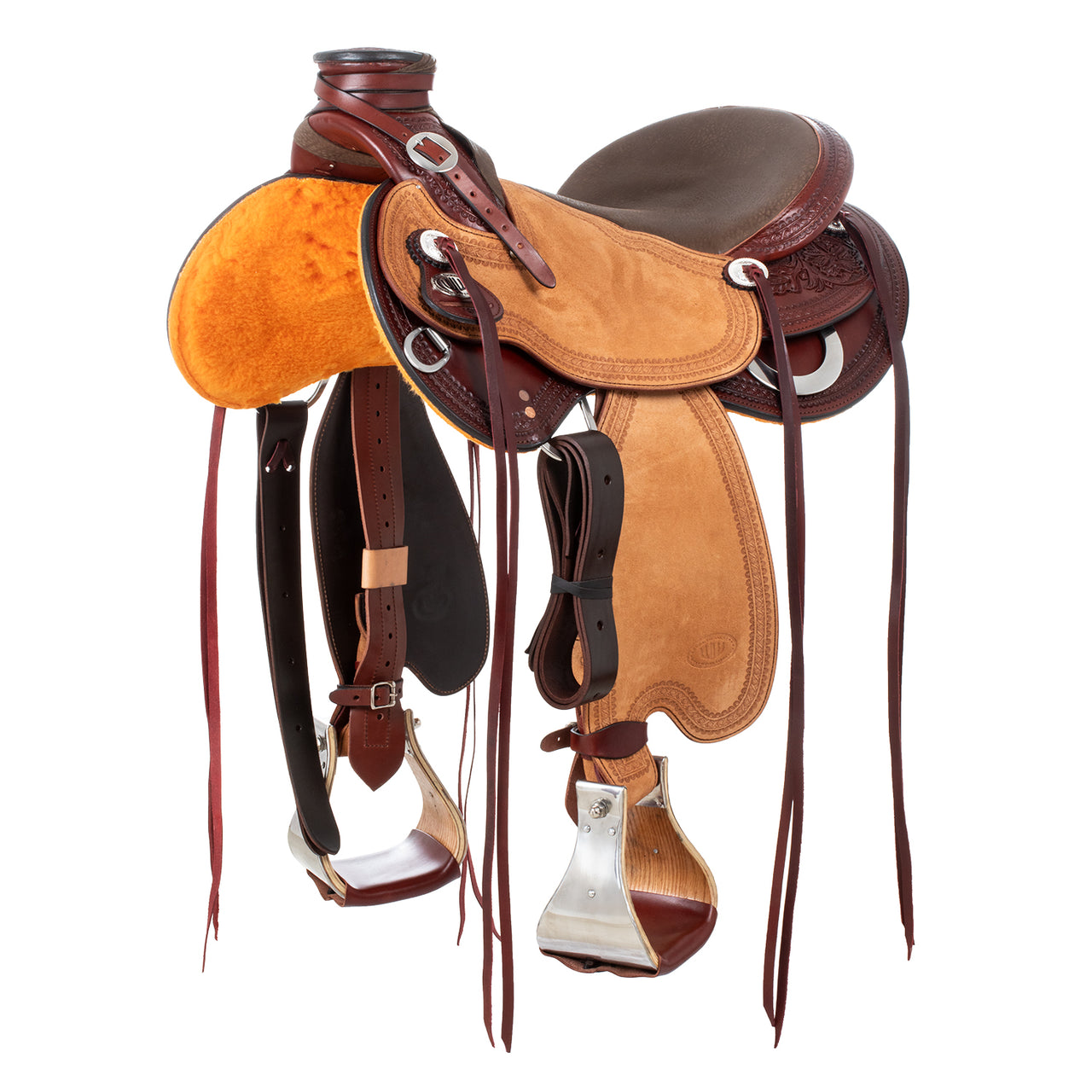Selle Westwood classic wade, burgundy reverse naturale flower#6 border#11 | Selle e Accessori | Selle da Lavoro con Mucche | Westwood